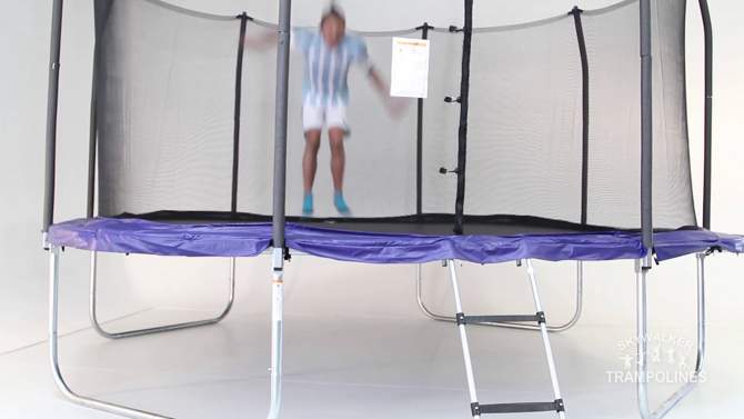 Skywalker Trampolines 15 Foot Square Trampoline and Enclosure - Blue, 2 of 10, play video